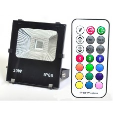 30W AC100-240V Slim RF RGB color changing LED Floodlight Flood Light Lamp with Memory Function IP65